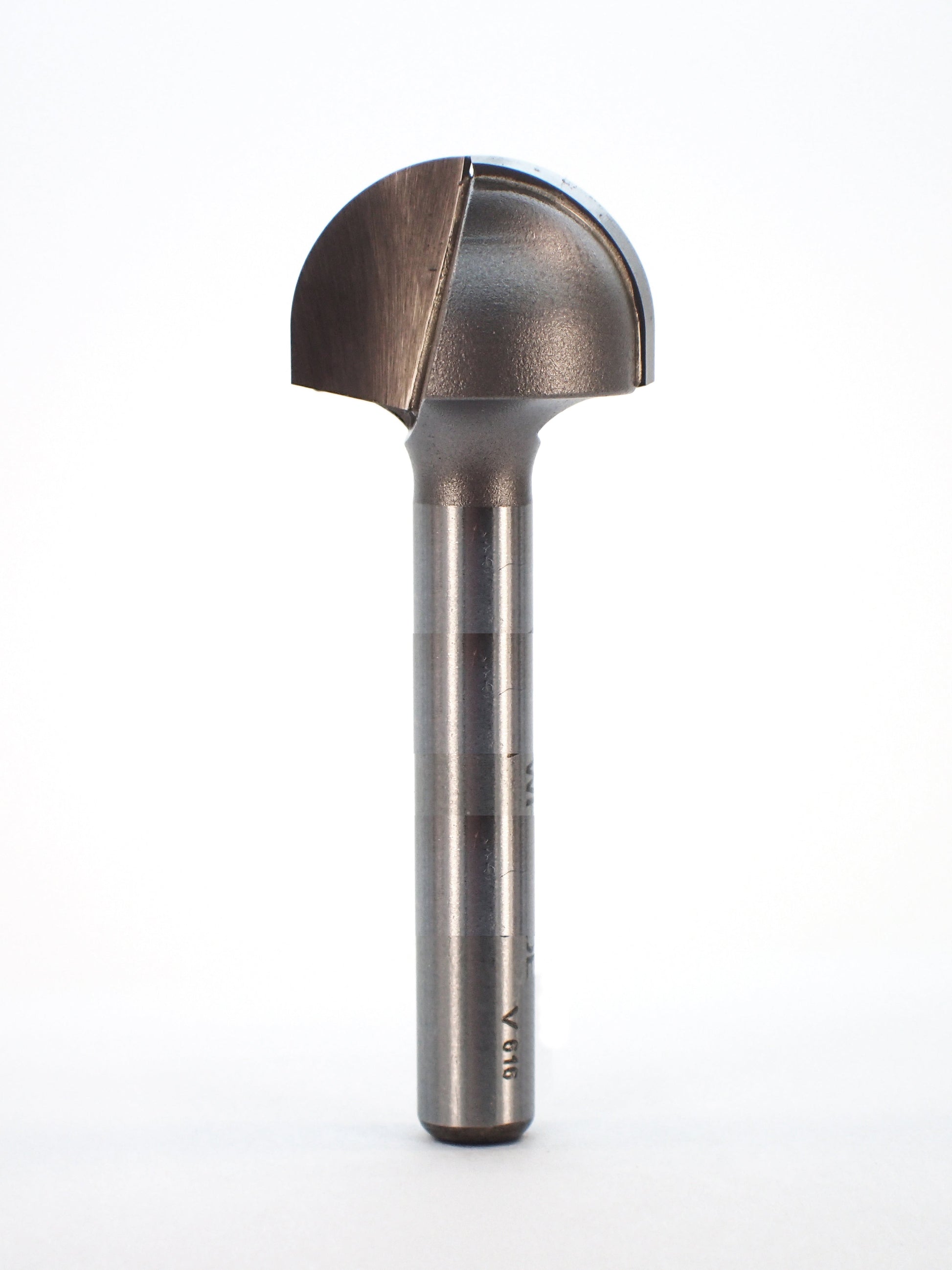 3/4" round bottom Metal milling tool on a white backgrond