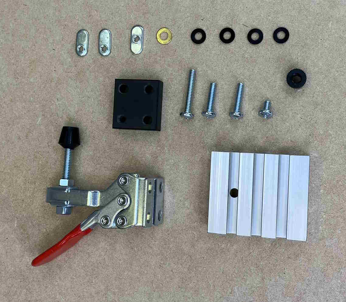 components of the drill press clamp kit