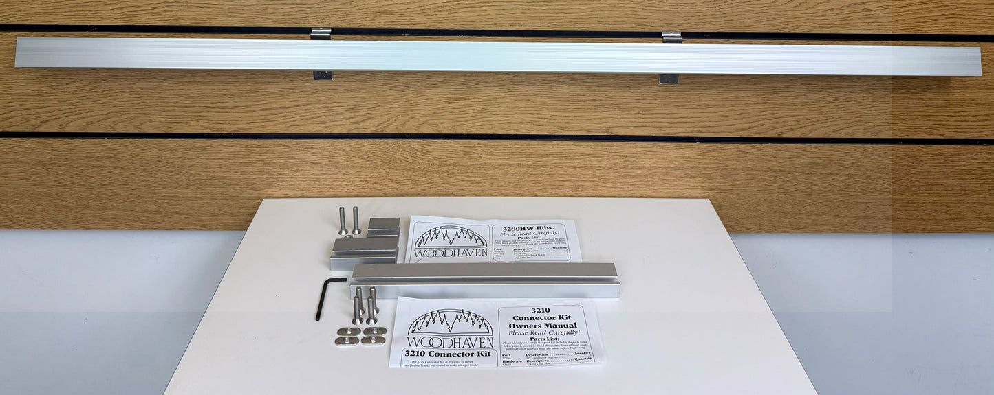 Circle jig extension kit installed on circle jig, extending cutting radius