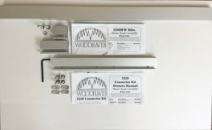 Woodhaven circle jig extension kit showing 24-inch double track and connector hardware