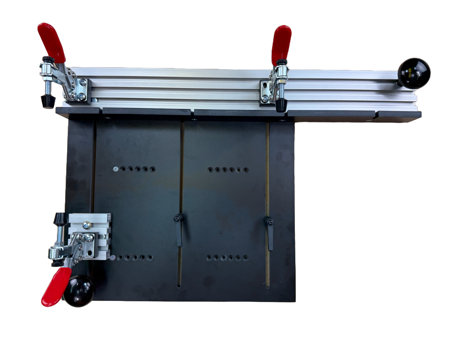 Open clamps on a coping sled