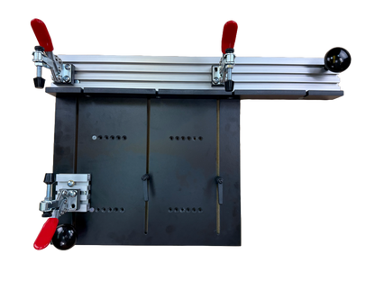 Open clamps on a coping sled