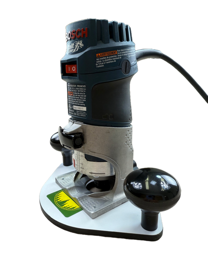 Bosch power tool on a white base plate