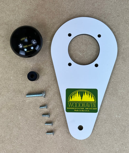 Components in offset router base plate