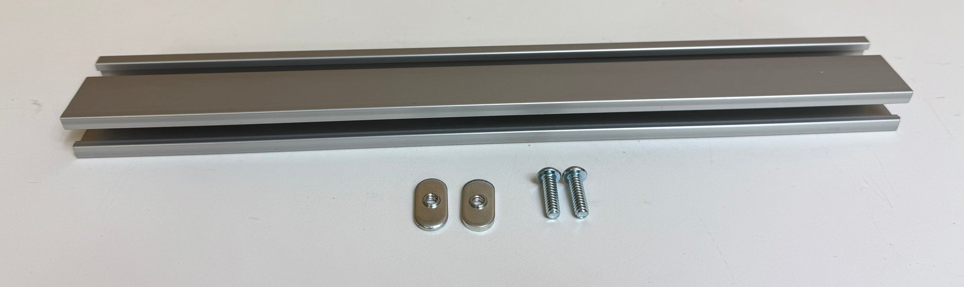 Aluminum track with screws