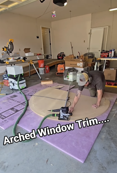 Arch window cutout with the jig