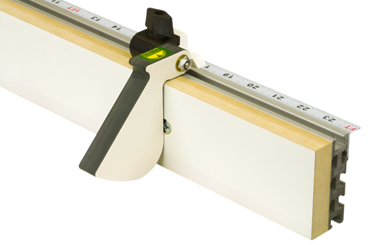 Curved flip stop with optional ruler bar