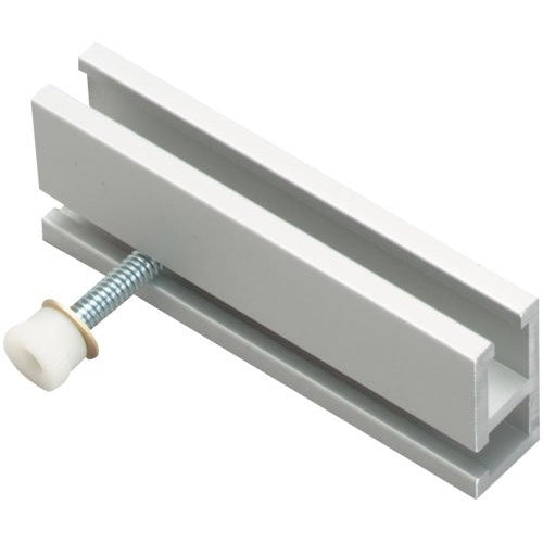 A silver-colored metal stop extension attachment for flip stops, typically used with tools like routers or table saws.