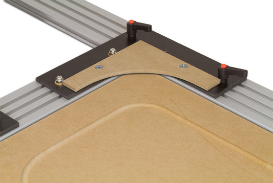 Corner radius on a MDF door frame jig