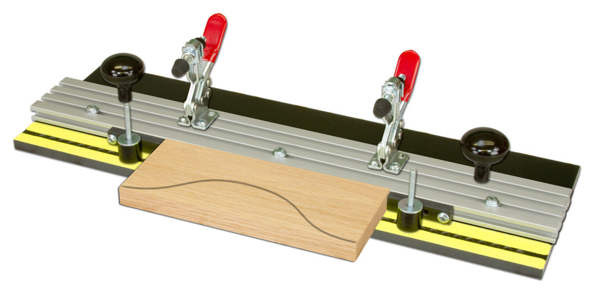 Woodhaven 5433 HD Frame Master phenolic base with toggle clamps detail