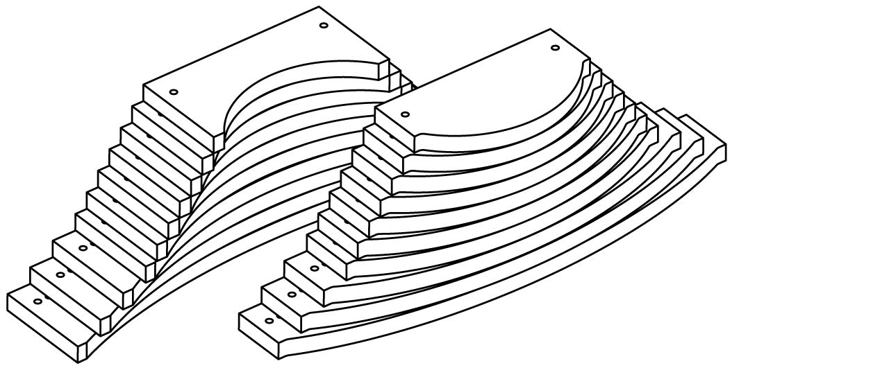 Line drawing of 20 arched door templates