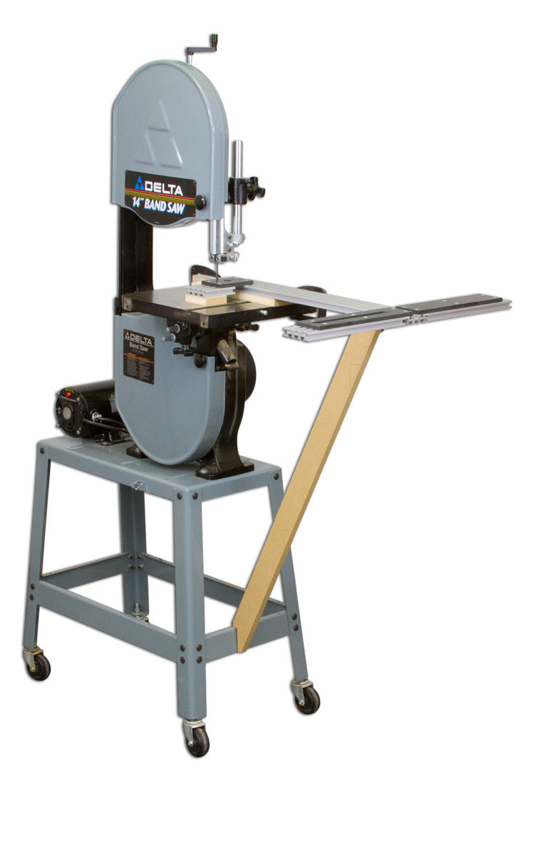 overview of band saw with circle cutting setup