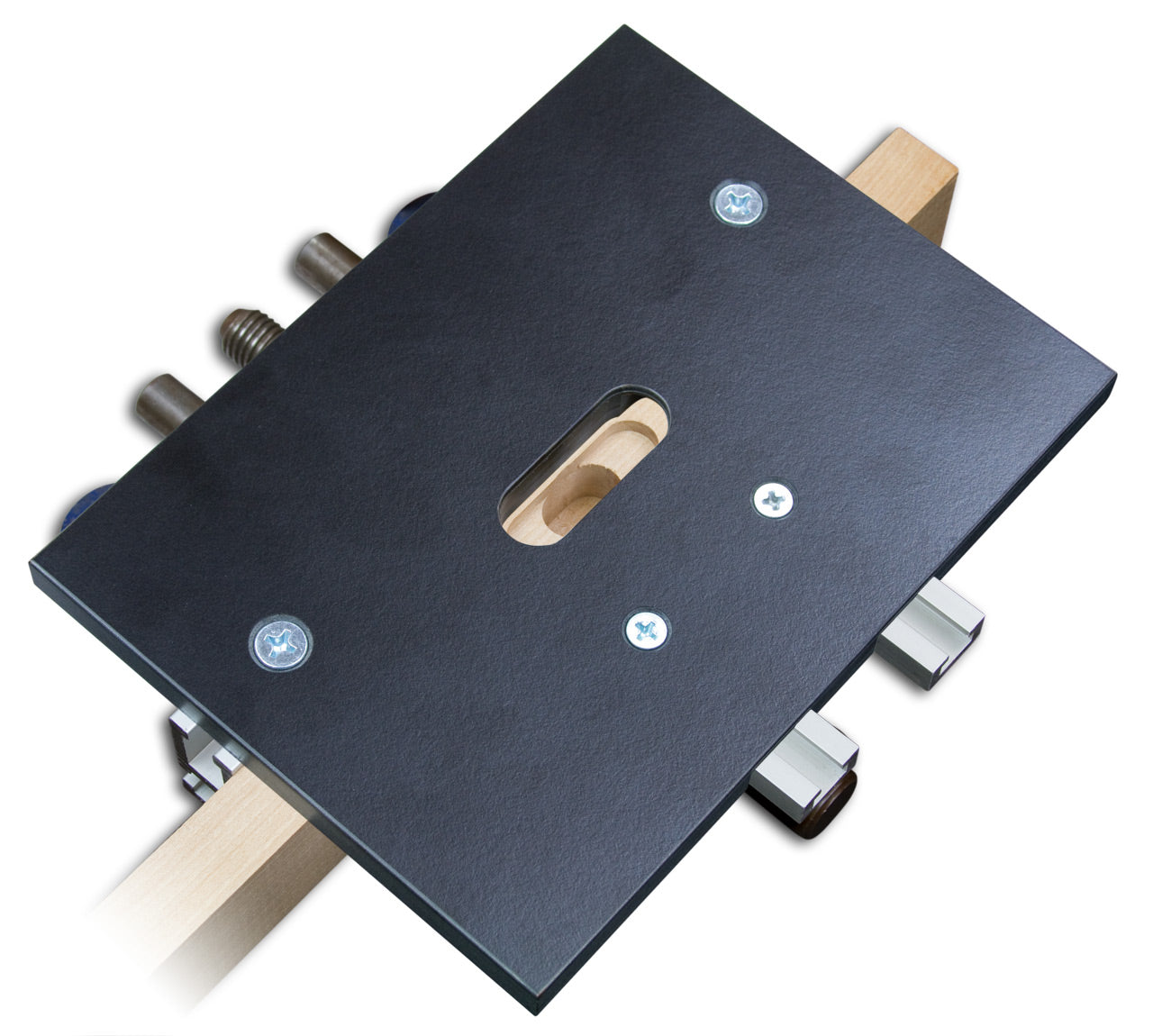 Woodhaven Sugatsune hinge template jig for routing two-step mortises for Sugatsune hinges